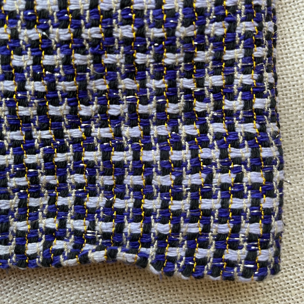 Royal Blue and White Tweed Skirt - Picture 6 of 8